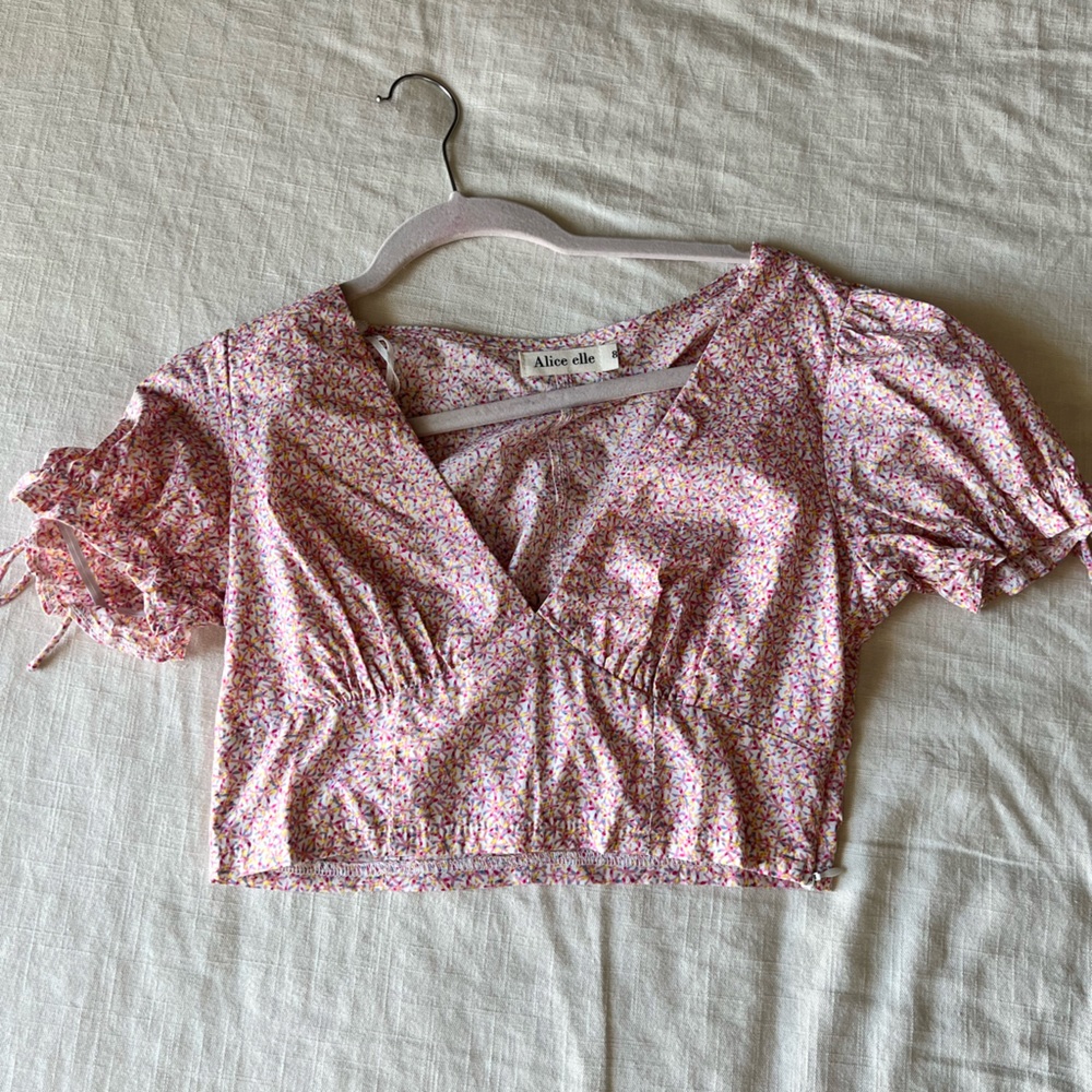 Pink Confetti Crop Top